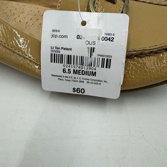 Liz Claiborne Womens 6.5 Antonia Tan Faux Patent  Slip On Casual Loafers Shoes $ - Picture 3 of 9